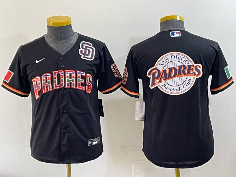 Youth San Diego Padres blank black Nike 2025 MLB Jersey 003